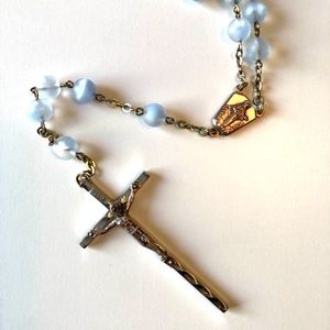 Rosary Beads - Ice Blue Marble